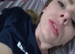 Pouting teen destroyed by daddy