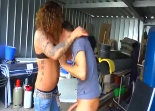 Curly-haired beauty fucks her son