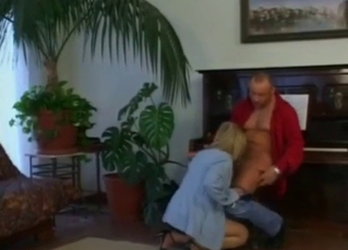 Blonde gets face-fucked like slut