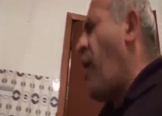 Pigtailed beauty sucking dad's dick